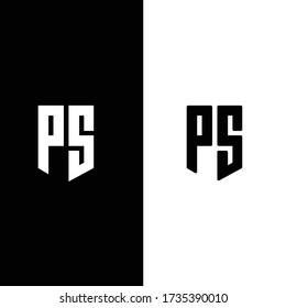 abstract letter p and s logo design. initial ps logo