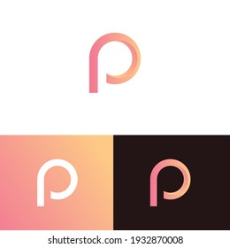 Abstract letter P vector logo. Material design, flat logo