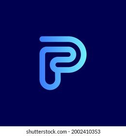 
Abstract letter P vector logo. Material design, flat, line art style. App icon