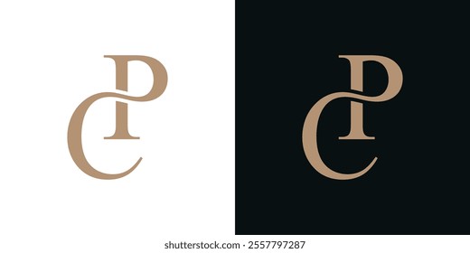 abstract letter PC CP logo design graphic icon