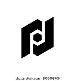 abstract letter PD logo design, initial DP vector with geometric concept