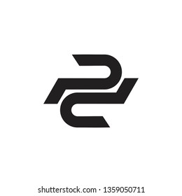 abstract letter pd simple geometric line logo vector