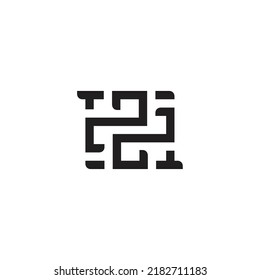 abstract letter pd square maze design logo vector