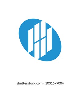 abstract letter pd stripes chart logo vector