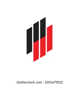 abstract letter pd stripes chart logo vector