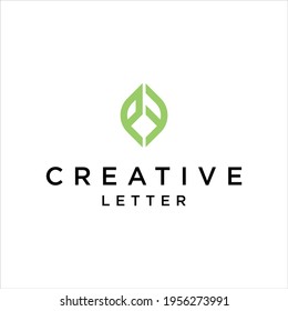 abstract letter PF logo design,initial FP vector with leaf concept illustration