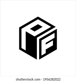diseño de logotipo de letra abstracta PF, ilustración de concepto de vector FP inicial
