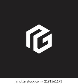 Letra abstracta PG G geométrica Diseño del logotipo basado en iniciales.