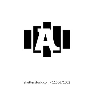 Abstract Letter A Pieces Shape Logo