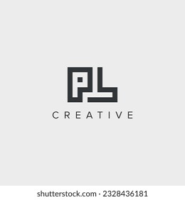 Abstract letter PL LP logo template - vector.