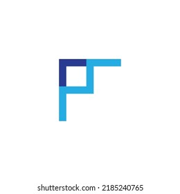 letra abstracta pm simple línea geométrica de color vector
