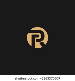 Abstract letter PR logo, PR circle icon,
