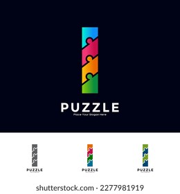 Letra abstracta que rompe piezas de diseño de logotipo vectorial colorido. Adecuado para negocios, educación, juegos, pegatinas y plantillas