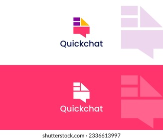 Abstract letter Q with Chat modern business logo design template vector