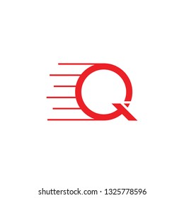 abstract letter q fast motion logo vector