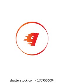 Letra abstracta Q con plantilla de logotipo de llama de incendio, logotipo vectorial para identidad empresarial y de empresa 