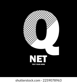 Abstract letter Q line net vector logo design. Suitable for business, poster, card, net symbol and initial