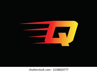 Abstract letter Q logo design template. Universal fast speed fire- flame color logo