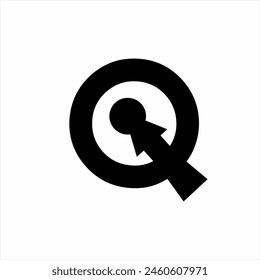 Abstractas letra Q logo diseño con ojo de cerradura.