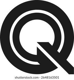 Abstract letter q logo design in circle with modern graphic elements