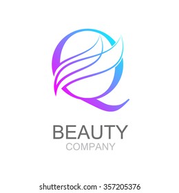 Abstract letter Q logo design template with beauty industry and fashion logo.cosmetics business, natural,spa salons. yoga, medicine companies and clinics