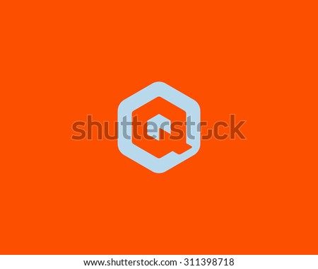 Abstract letter A Q logo design template. Colorful creative hexagon sign. Universal vector icon.