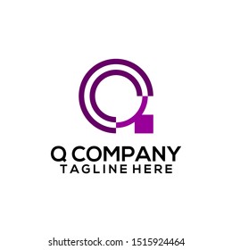 Abstract Letter Q Logo Template Vector. Alphabet Logo Concept