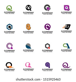 Abstract Letter Q Logo Template Vector. Alphabet Logo Concept