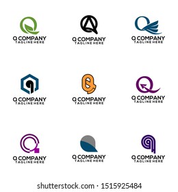 Abstract Letter Q Logo Template Vector. Alphabet Logo Concept