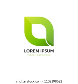 Abstract letter Q logo vector design. Icon eco character of leaf concept template.