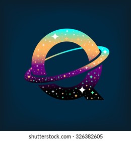 Abstract letter Q logo,Space logo.Observatory,tourism,galaxy,moon,satellite,alien,Planet,astronaut.Interesting design template for your company logo