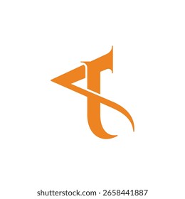 Vector simple plano enlazado del logotipo de la letra abstracta QA 3D 