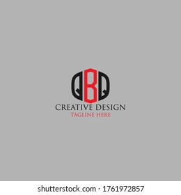 Abstract Letter QBQ logo design template.