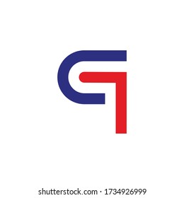 abstract letter qc simple geometric line symbol logo vector