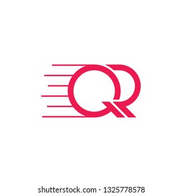 abstract letter qr fast motion logo vector