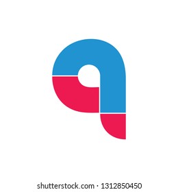 abstract letter qr simple curves geometric logo vector