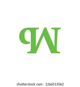 abstract letter qw simple logo vector