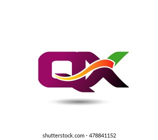 Abstract letter QX logo design template. Vector letter logo 
