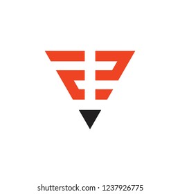 abstract letter r 2 triangle geometric logo  