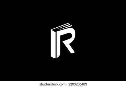 Abstract letter R Book logo design. Creative,Premium Minimal emblem design template. Graphic Alphabet Symbol for Corporate Business Identity. Initial RR vector element