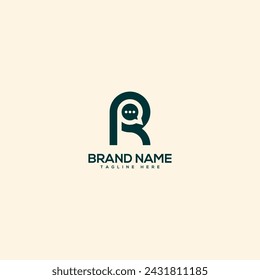 Abstract letter R and chat logo. Flat vector logo design template element.