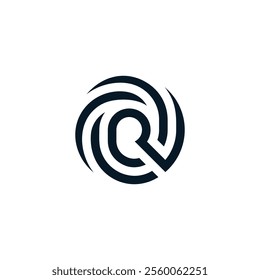 abstract letter R circle logo design inspiration