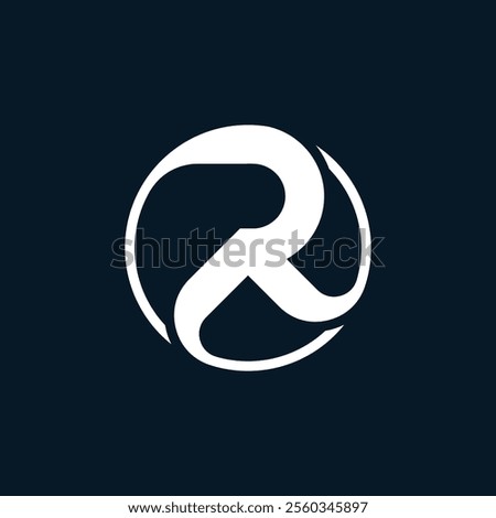 abstract letter R circle logo design, business card vector template