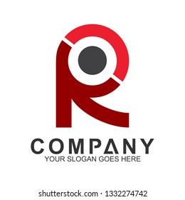 abstract letter R combination with human shape in red color, family care vector, creative people logo icon