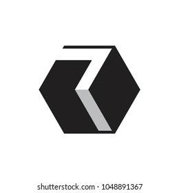 abstract letter r cube 3d design logo