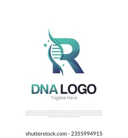 Abstract of Letter R and DNA Vector Logo