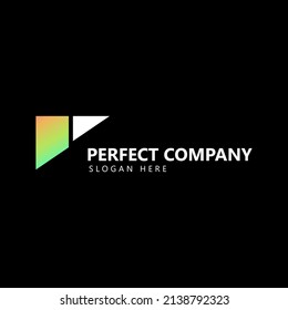 Abstract letter R gradient cool vector logo isolated on black background. Logo for product, brand, company, and organization.