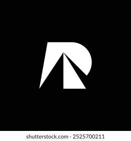 Abstract letter R incorporate with pyramid. Perfect for businesses and brands related to technology, innovation, or accuracy.