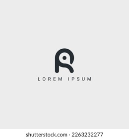 Abstract letter R initial location logo vector symbol.