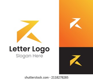 Abstract letter R or K logo design template, eps10 isolated